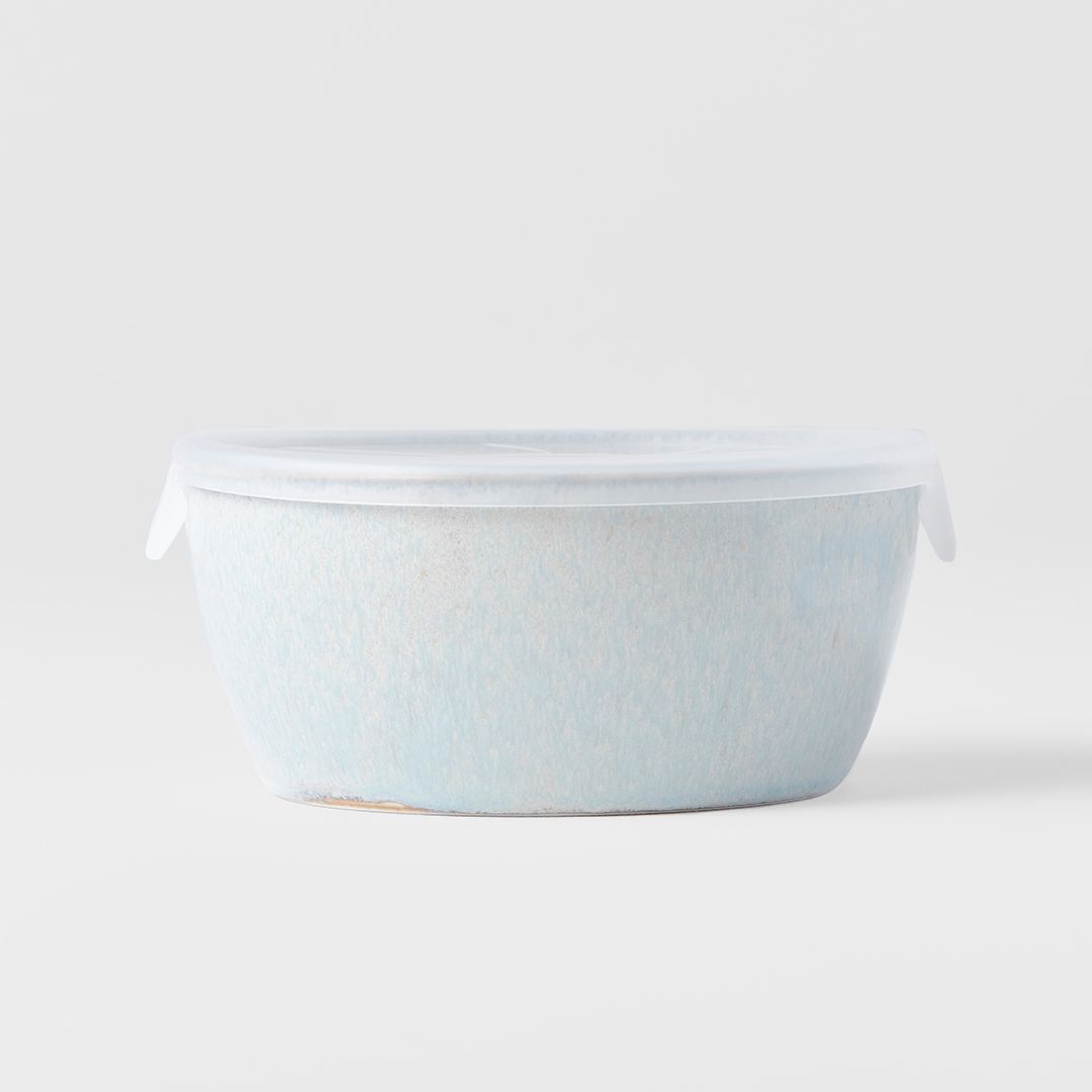 Bowl with Lid 13cm Steel Grey Glaze - Image 2