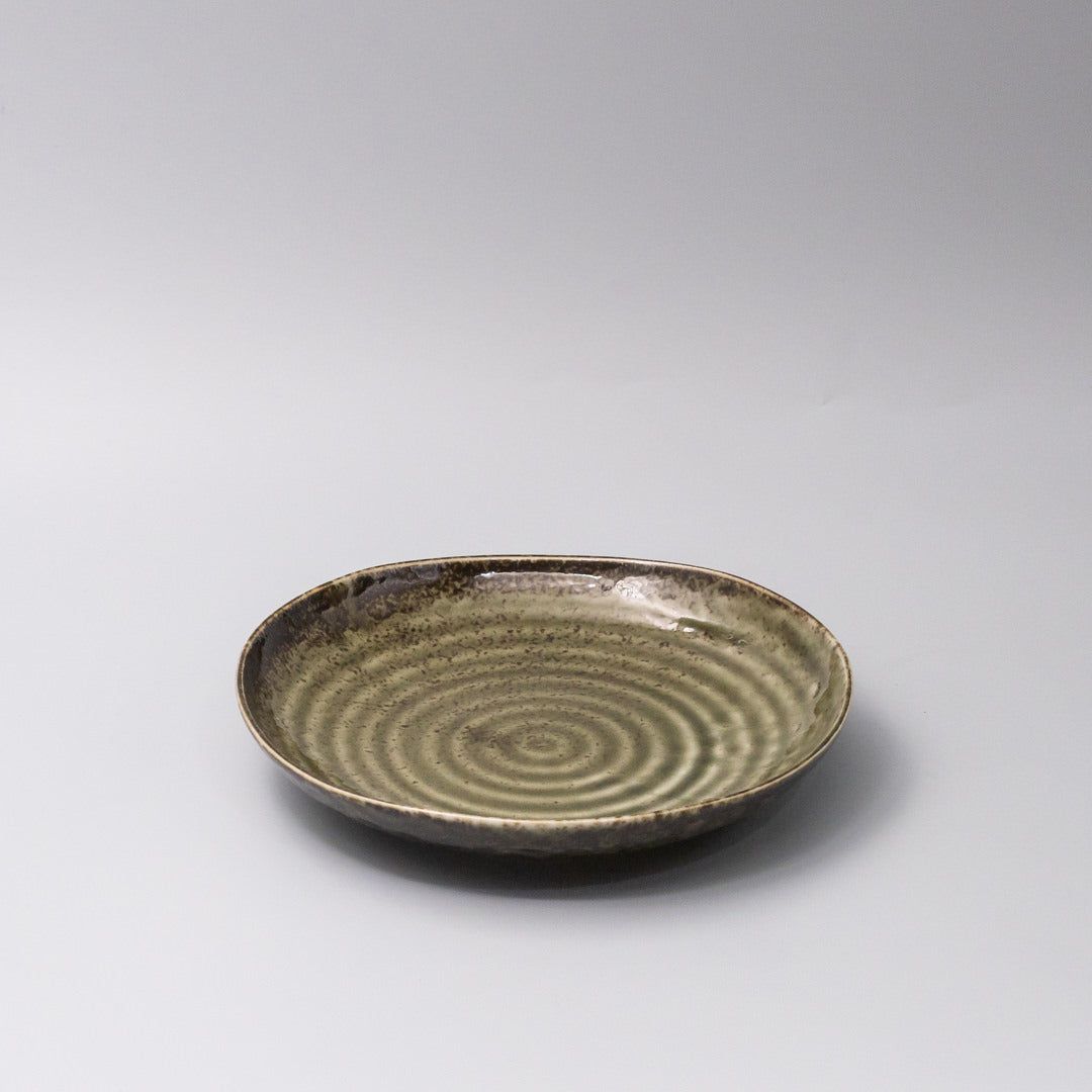 Organic Dinner Plate 23cm Sage Green Glaze - Image 1