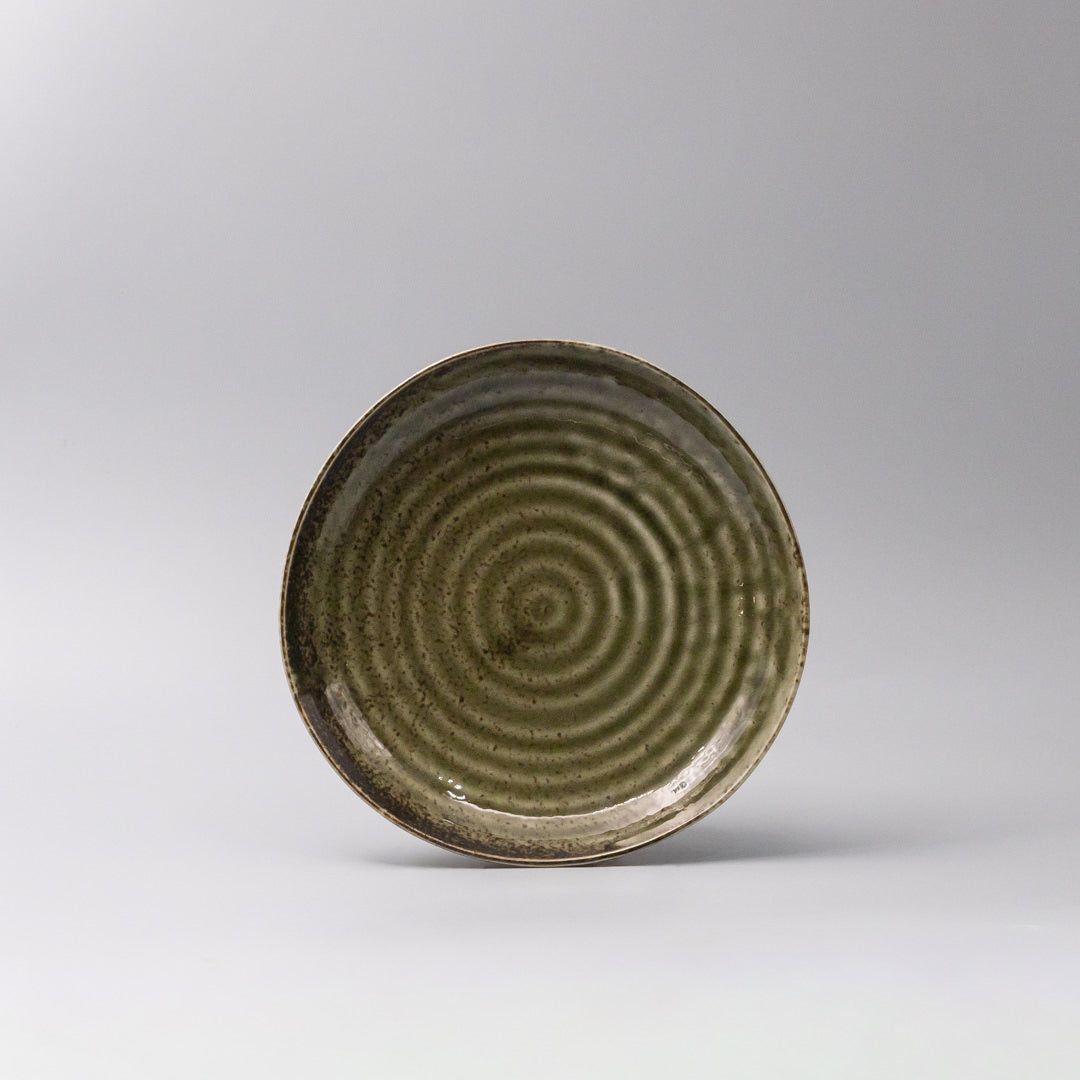 Organic Dinner Plate 23cm Sage Green Glaze - Image 4