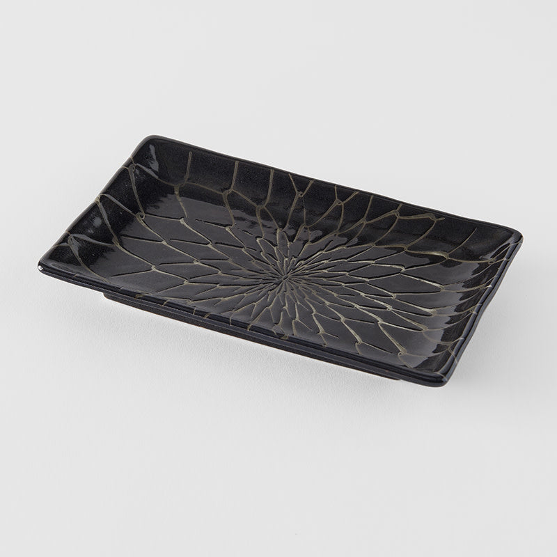 Sushi Plate 22cm Charcoal Net Design - Image 1