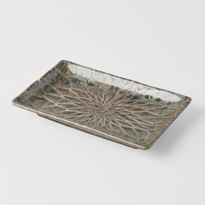 Sushi Plate 22cm Forest Green Net Design - Image 1