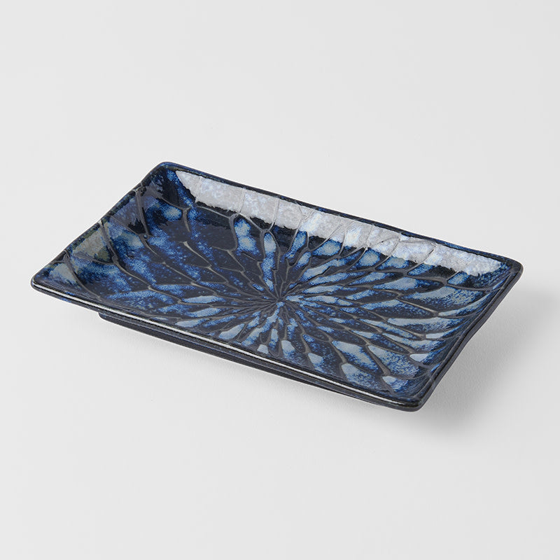 Sushi Plate 22cm Deep Blue Net Design - Image 1
