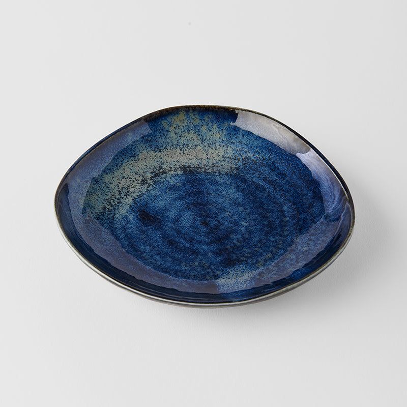 Tapas Plate Organic Shape 16.5cm Kanso Indigo Blue Glaze - Image 1