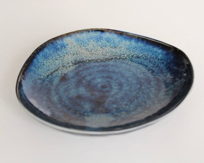 Tapas Plate Organic Shape 16.5cm Kanso Indigo Blue Glaze - Image 2
