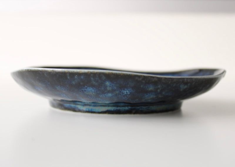 Tapas Plate Organic Shape 16.5cm Kanso Indigo Blue Glaze - Image 5
