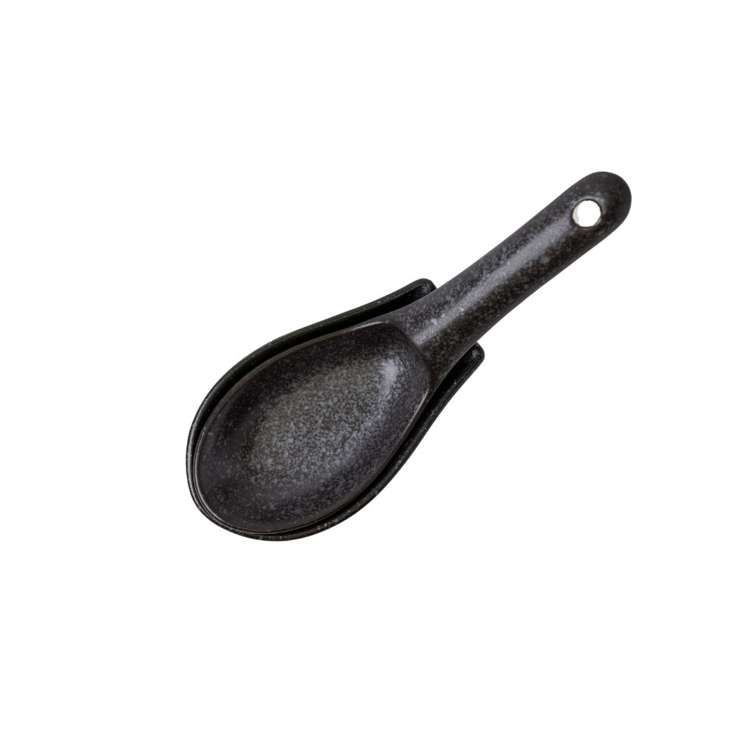 Spoon Rest Small Kanso Matte Black Glaze - Image 3