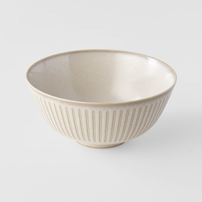 Bowl 16cm Ridged Alabaster Glaze - Image 1