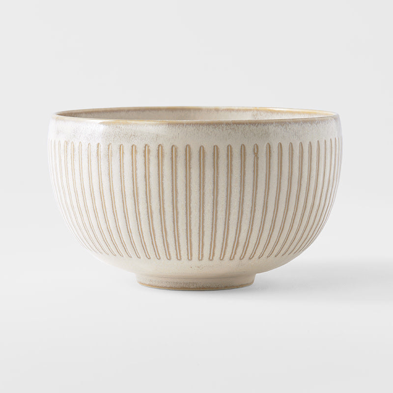 Deep Bowl 15.cm Ridged Alabaster Glaze - Image 1