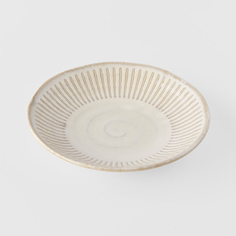 Tapas Plate 16cm Ridged Alabaster Glaze - Image 1