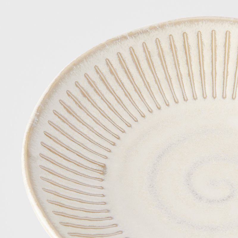 Tapas Plate 16cm Ridged Alabaster Glaze - Image 2