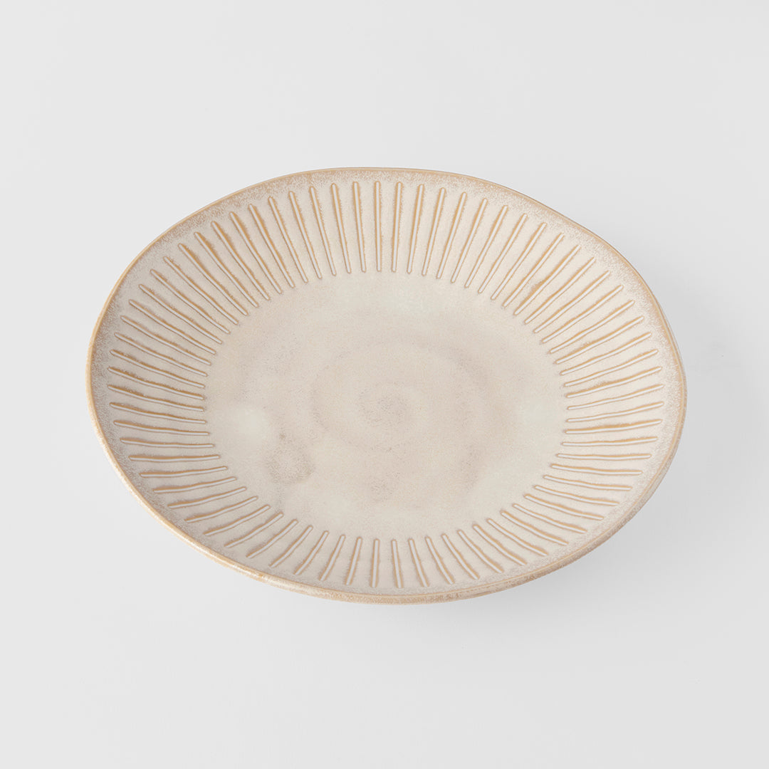 Plate 25cm Ridged Alabaster Glaze - Image 1
