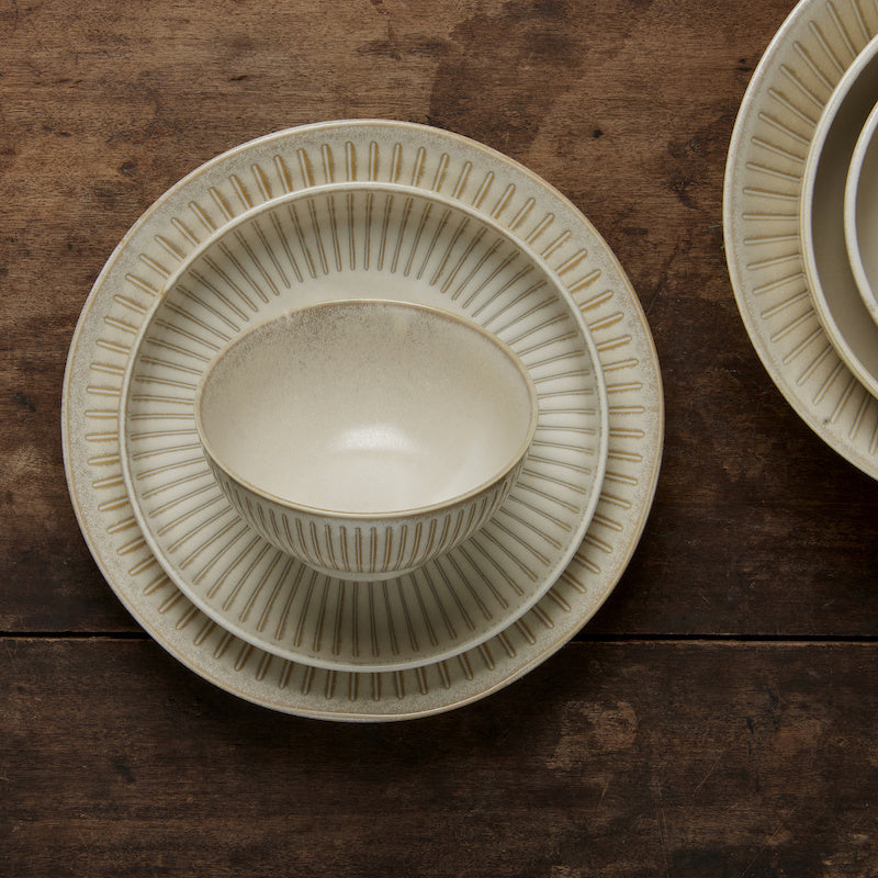 Plate Oval 19cm Ridged Alabaster Glaze - Image 4