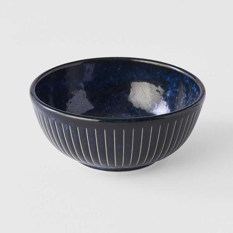 Ramekin Sauce Dish 10.5cm Ridged Indigo Glaze - Image 1