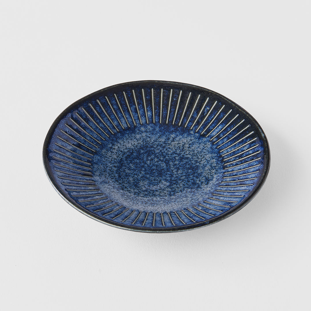 Saucer 12cm Ridged Indigo Glaze - Image 1