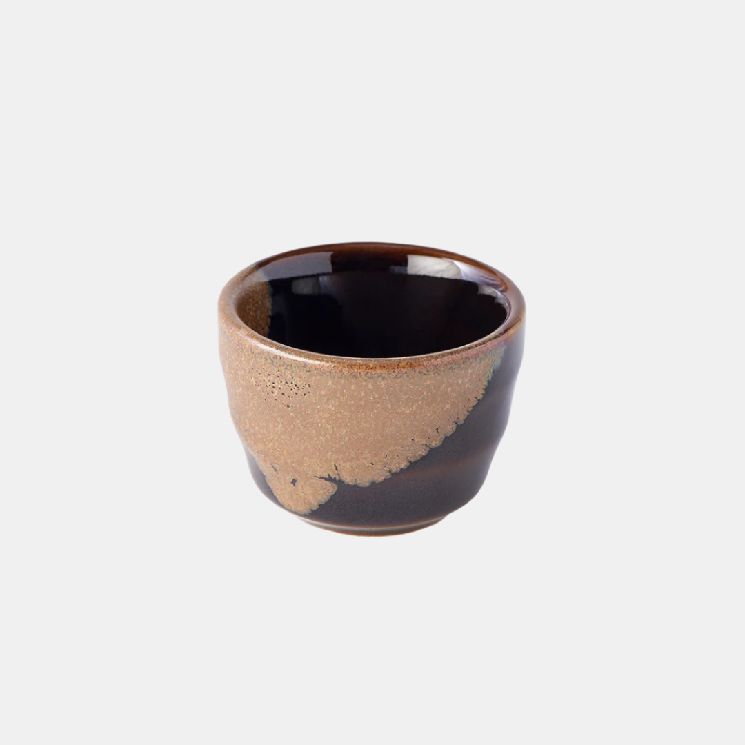 Sake Cup 30ml Brown Black Glaze - Image 1