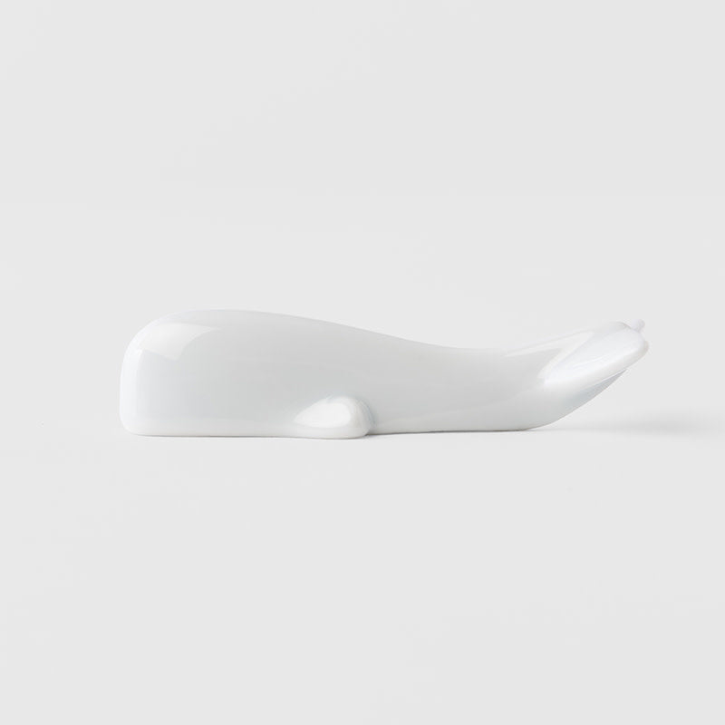 Chopstick Rest Pure White Glaze Whale - Image 1