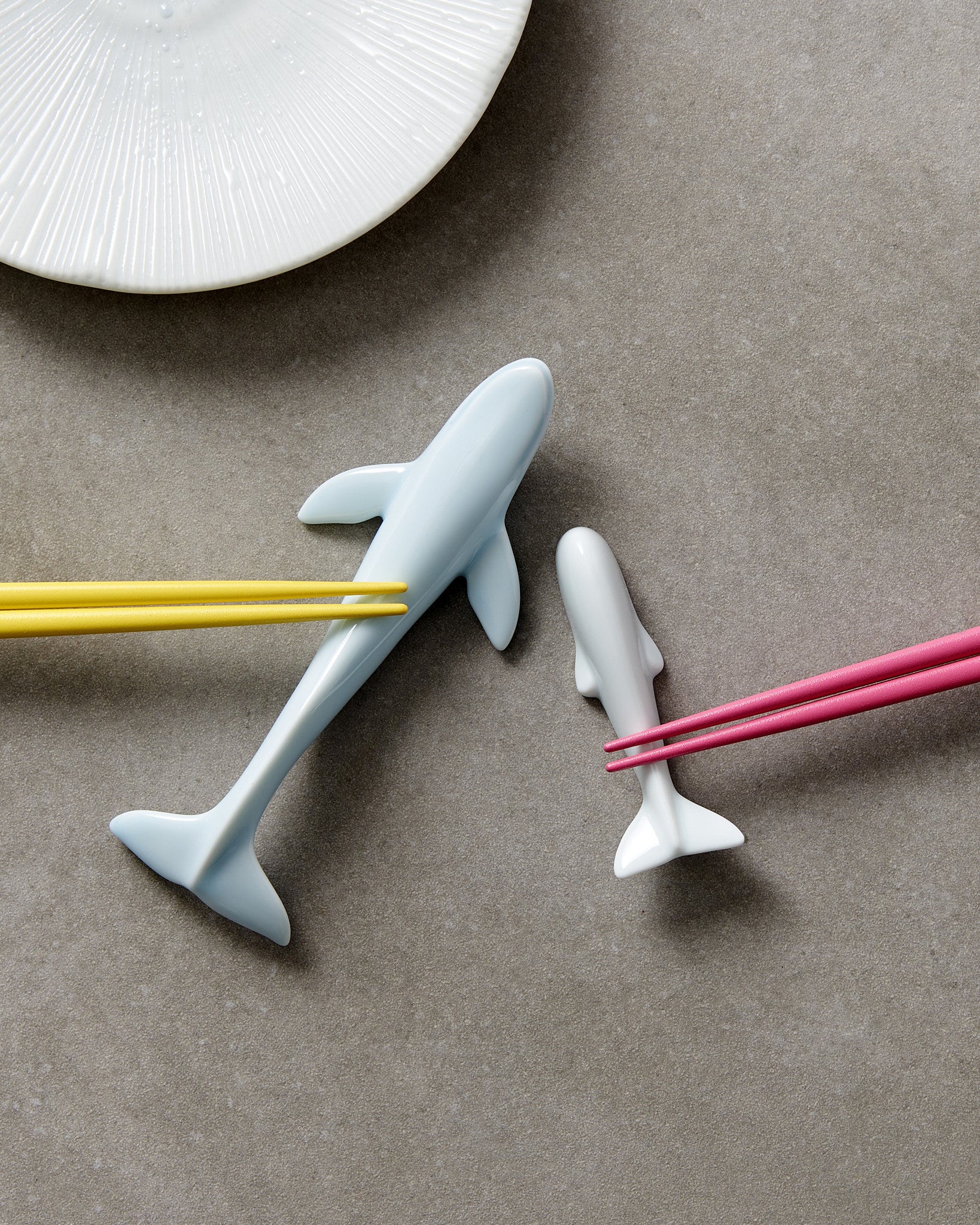 Chopstick Rest Pure White Glaze Whale - Image 5
