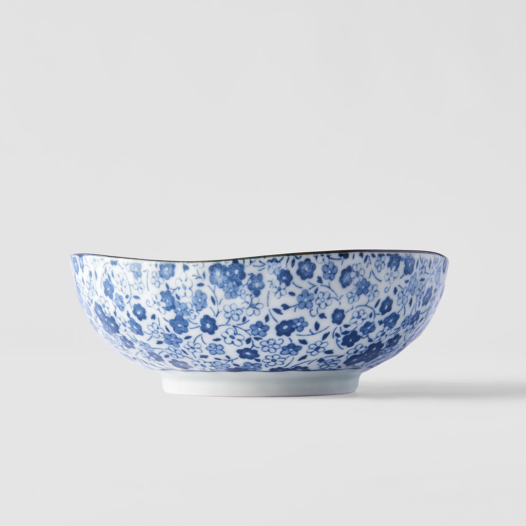 Bowl Organic 16.5cm Blue Daisy Glaze - Image 1
