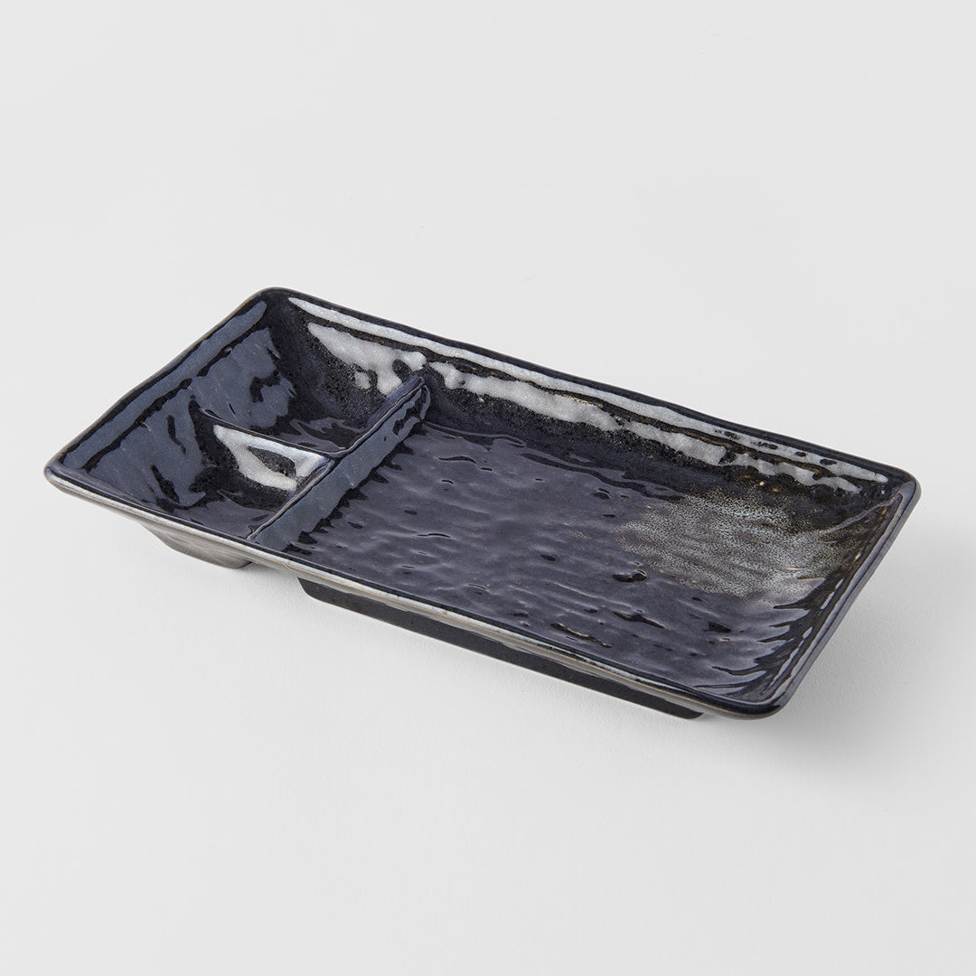 Dumpling Plate 21cm Black Glaze - Image 1