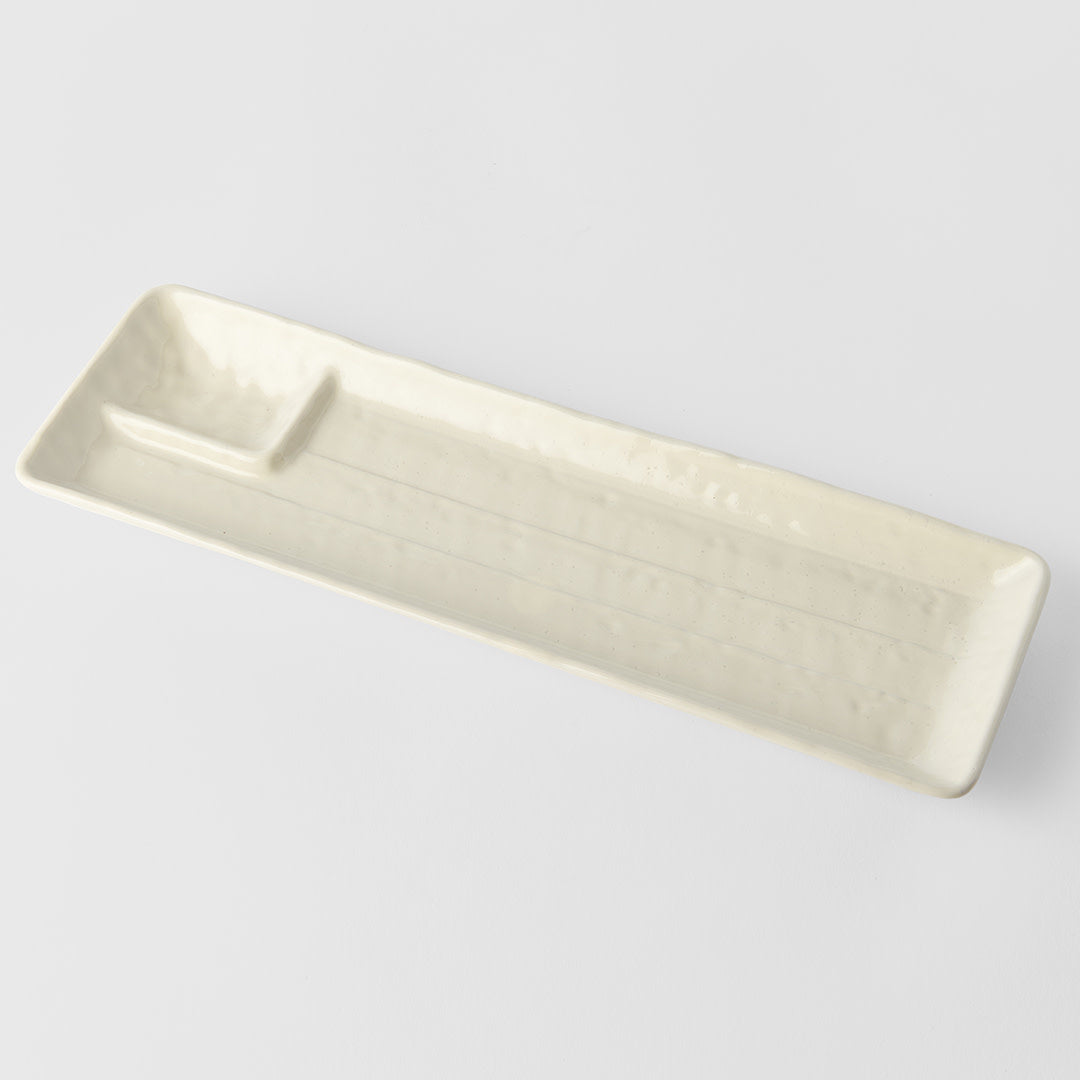 Dumpling Plate 33cm Ivory White Glaze - Image 1