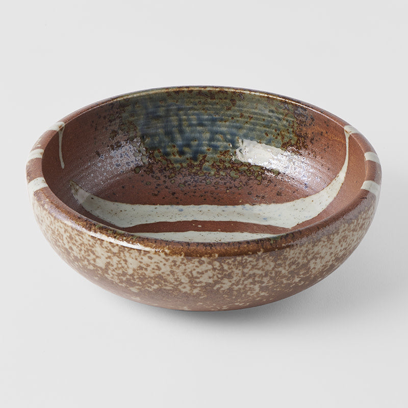 Bowl Thick Edge 24cm Striped Earth Glaze - Image 1