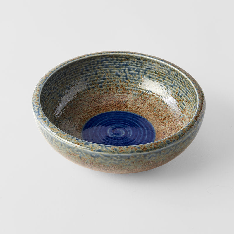 Bowl Thick Edge 24cm Earth & Sky Glaze w/ Blue pool - Image 1