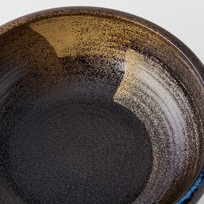 Pasta Bowl 23.5cm Gold Brushstroke Glaze - Thick Edge - Image 1