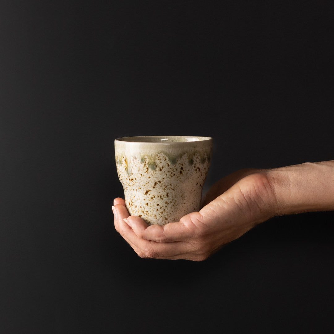 Mug Yunomi 280ml Light Green Drip Glaze - Image 1