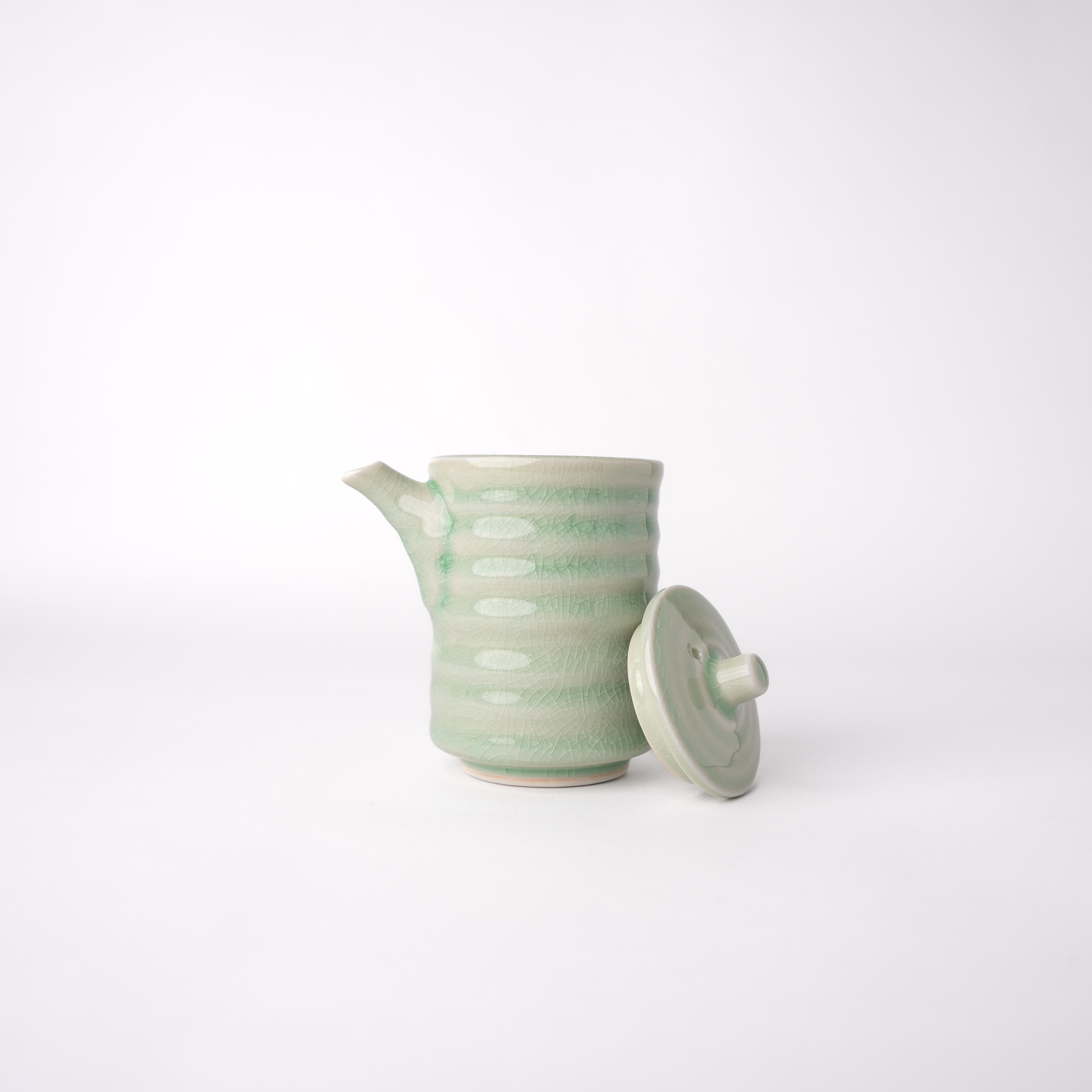 Soy Pot Ribbed 170ml Celadon Glaze - Image 2
