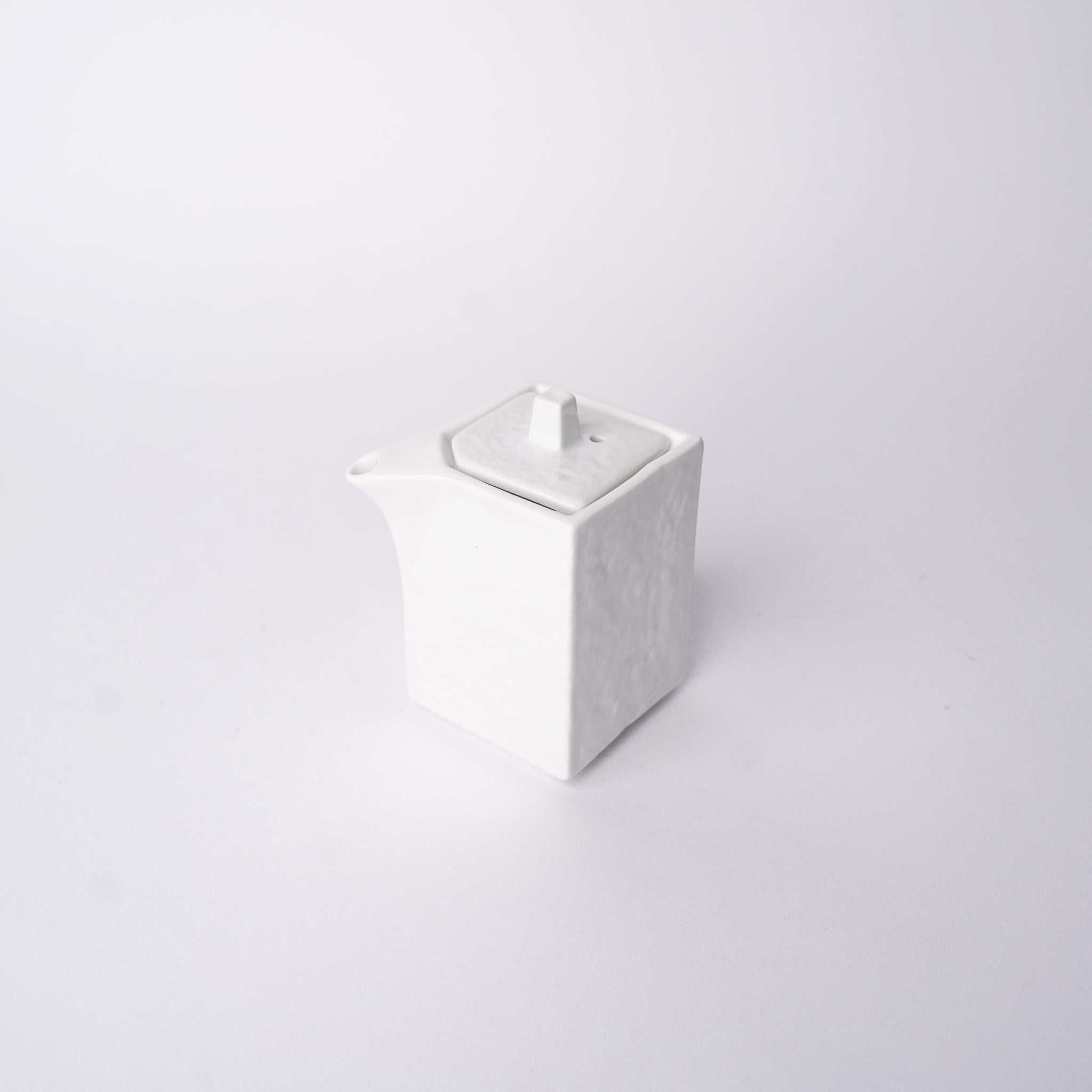 Soy Pot Squared 150ml Textured White Glaze - Image 1