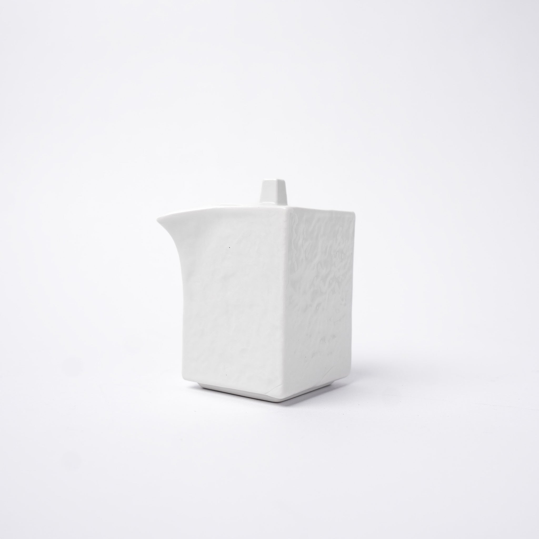 Soy Pot Squared 150ml Textured White Glaze - Image 4