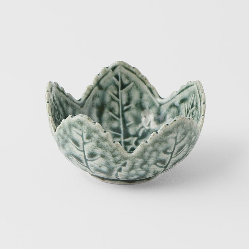 Sauce Dish Leaf 7.5cm Green Glaze - Image 1