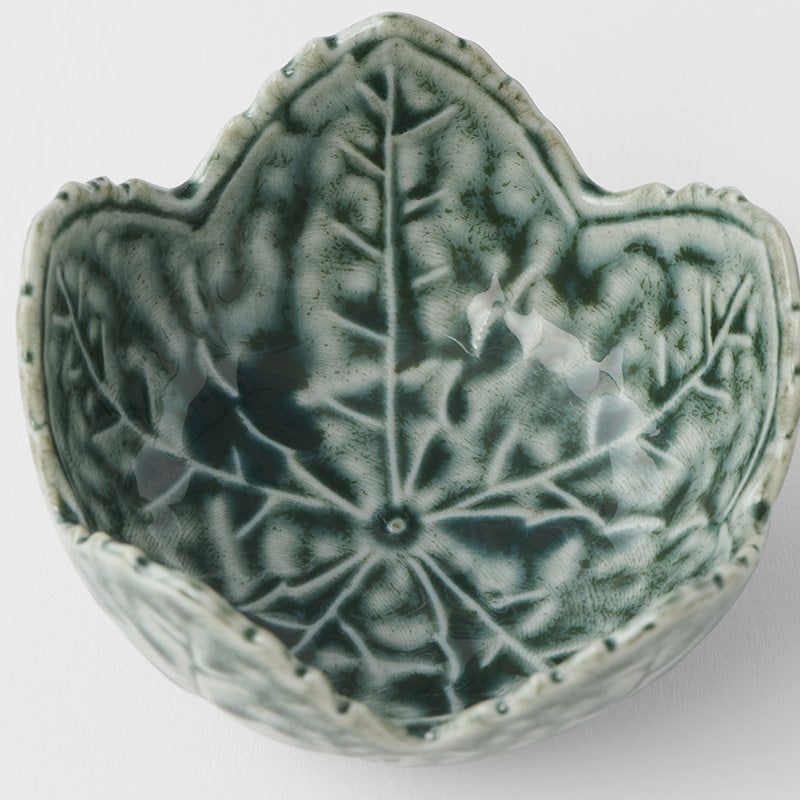 Sauce Dish Leaf 7.5cm Green Glaze - Image 2