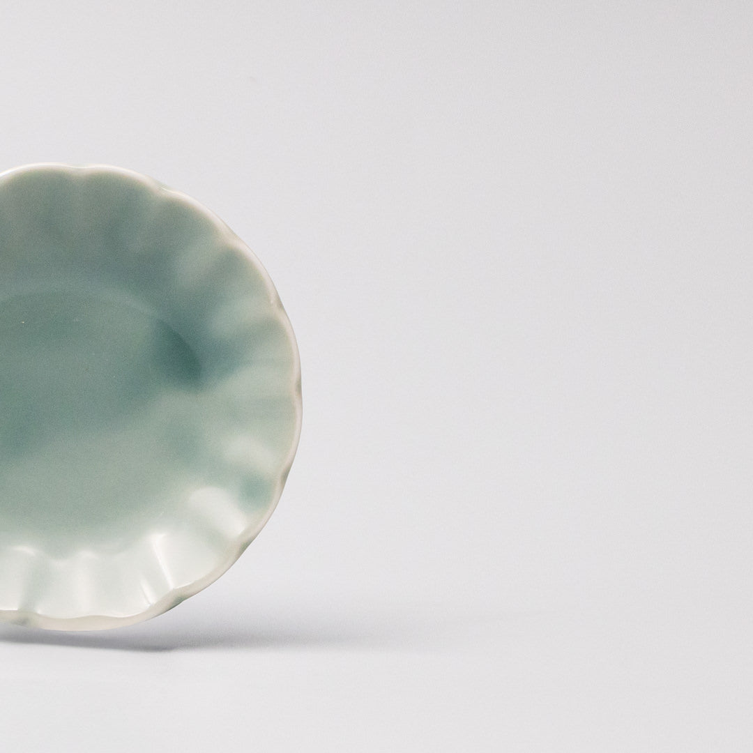 Sauce Dish 8cm Scallop Celadon Gloss Glaze - Image 2