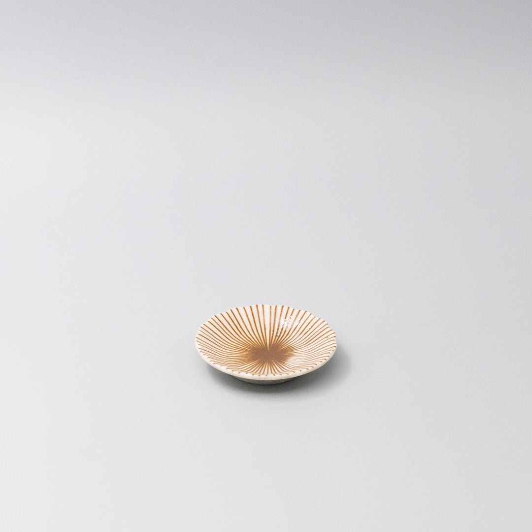 Sauce Dish 8cm Radiant Line Toffee Stripe Glaze - Image 1