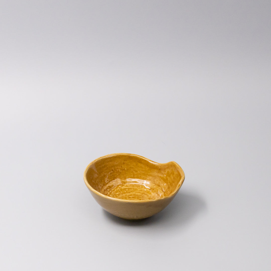 Bowl with Handle 13cm Saffron Gloss Glaze - Image 1