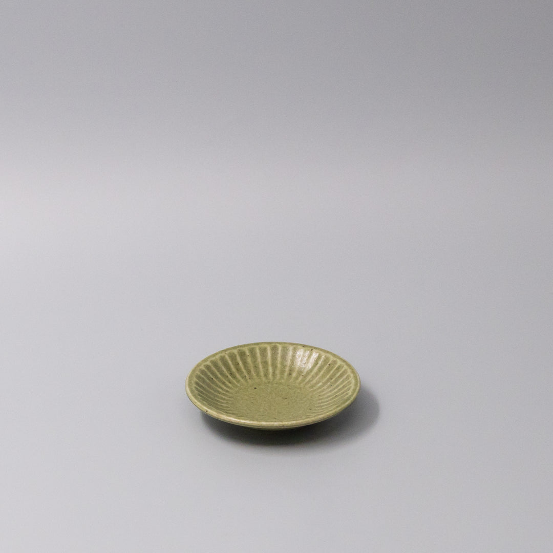 Sauce Dish 9.5cm Sunburst Green Glaze - Image 1