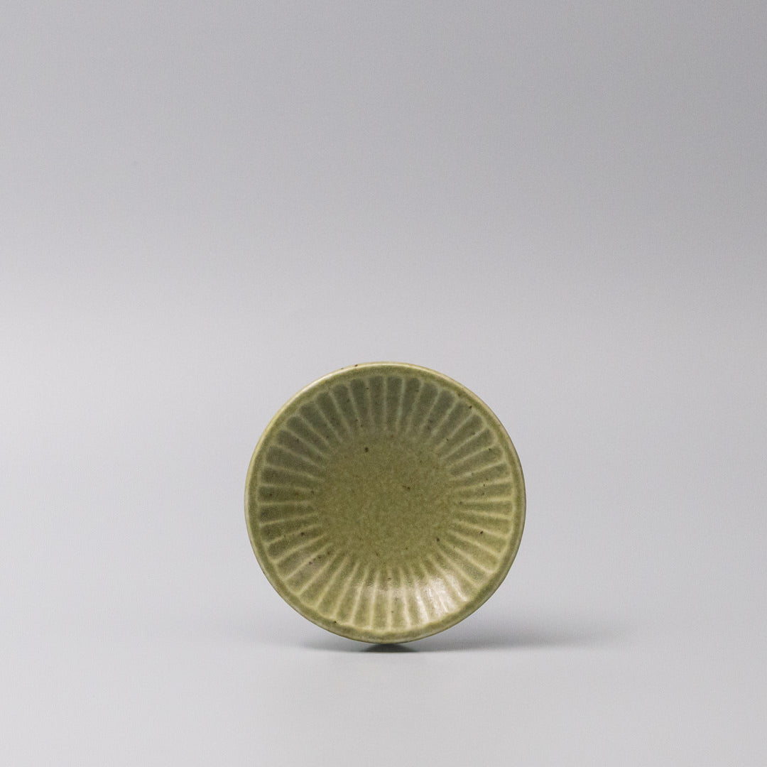 Sauce Dish 9.5cm Sunburst Green Glaze - Image 3