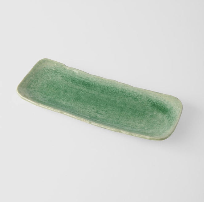 Plate Sashimi 31cm Amane Emerald Glaze - Image 1