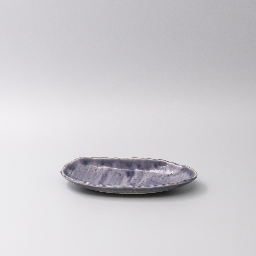 Sushi Plate 21cm Crackle Amethyst Glaze - Image 1
