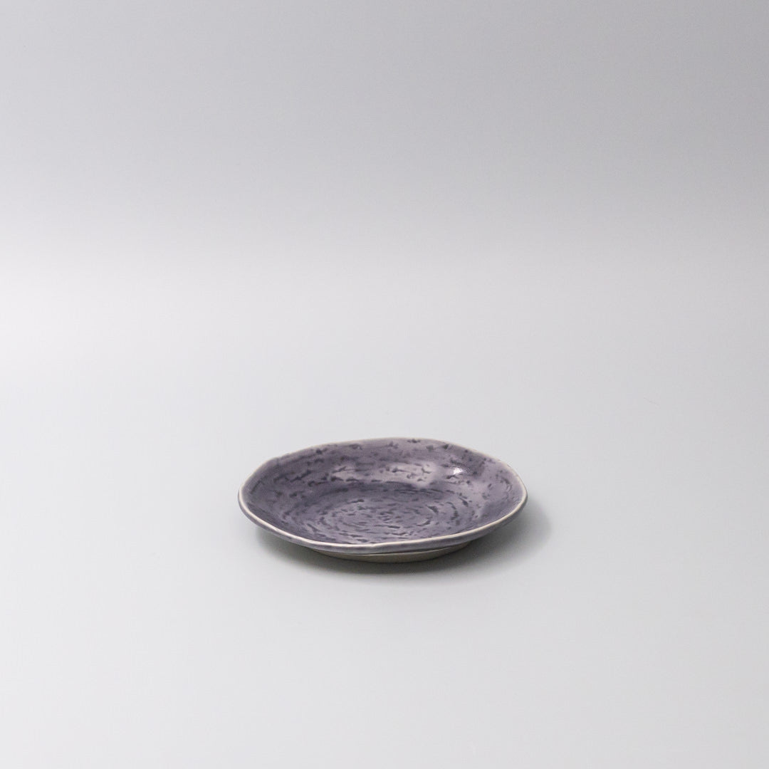 Plate Oval 15cm Crackle Amethyst Glaze - Image 1