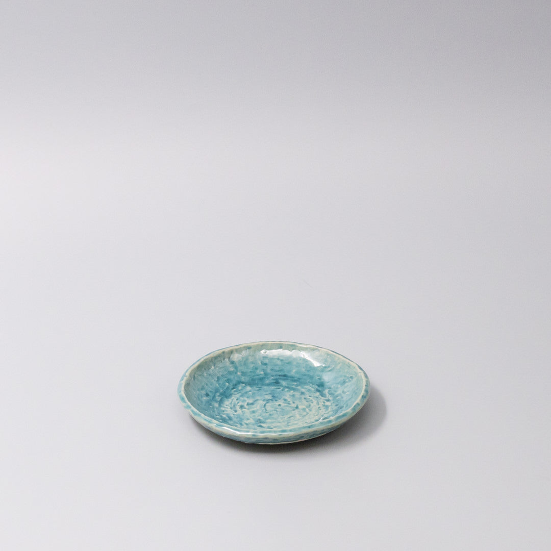 Sauce Dish 11.5cm Crackle Turquoise Glaze - Image 1