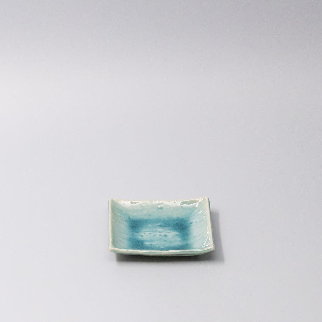 Sauce Dish 10cm Crackle Turquoise Glaze - Image 1