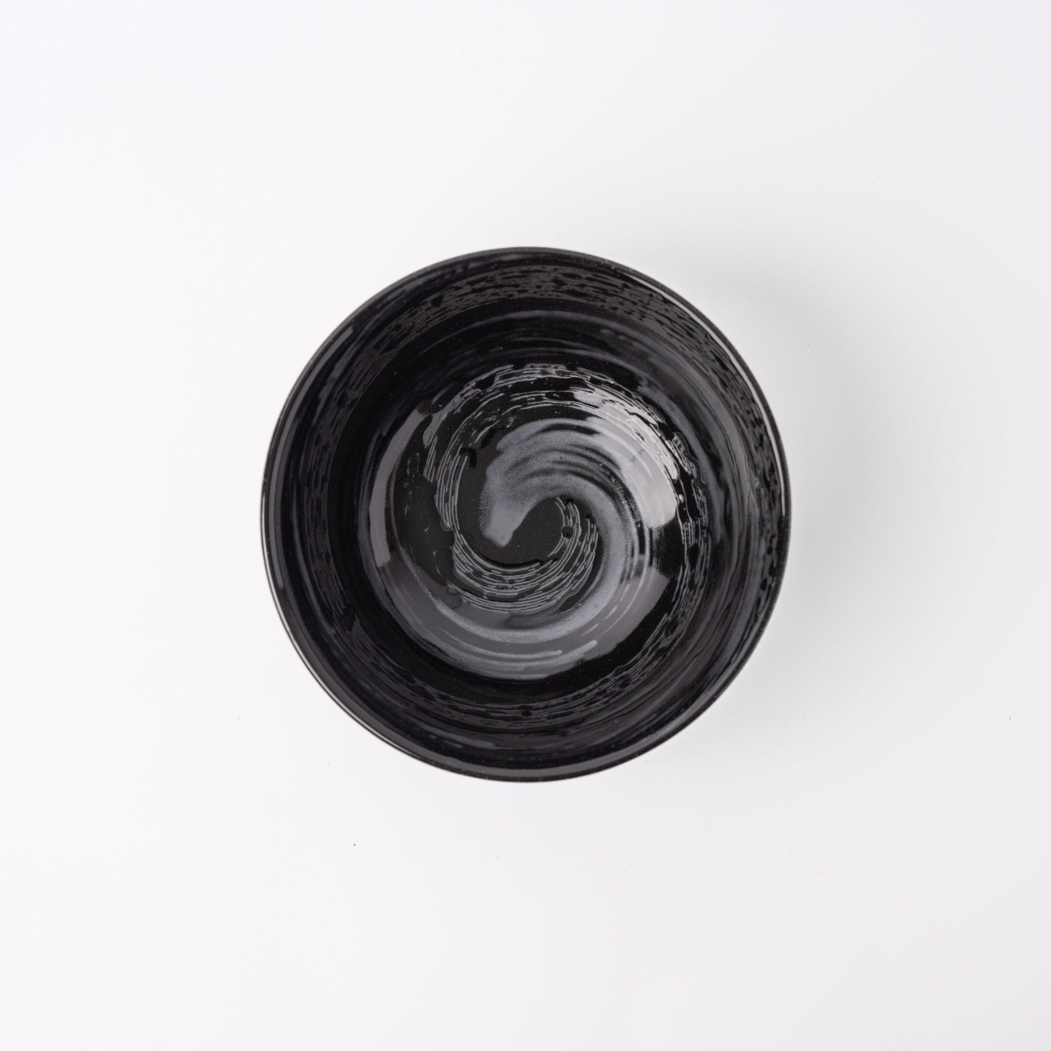 Udon Bowl Fluted 19.5cm Gunmetal Swirl Glaze - Image 2