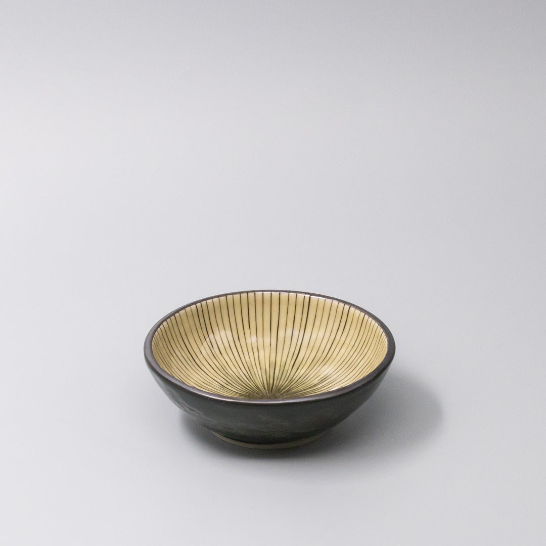 Bowl 13cm Green Converging Line Glaze - Image 1