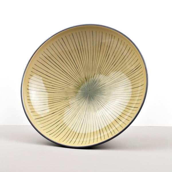 Serving Bowl 28cm Green Converging Line Glaze - Image 1