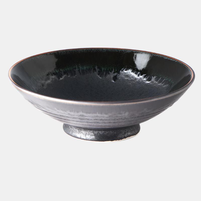 Ramen Bowl 24cm Matt Black Glaze - Image 1
