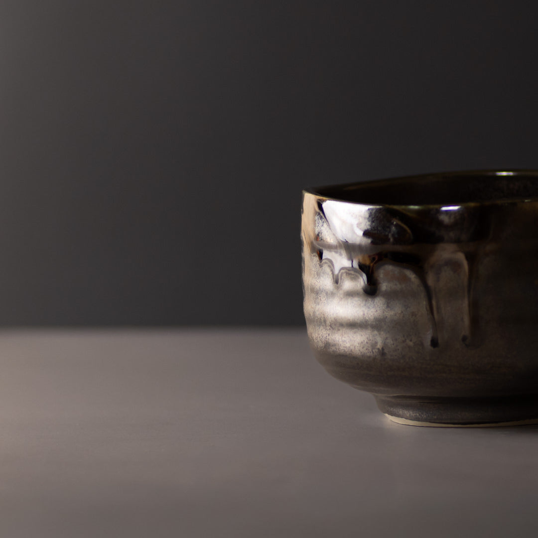 Matcha Tea Bowl 11.5cm Metallic Black - Image 2