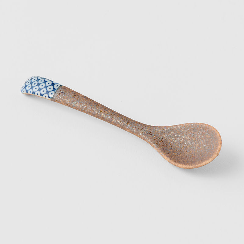Spoon Small Bisque Indigo Shibori - Image 1