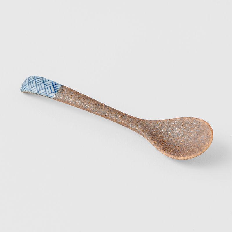 Spoon Small Bisque Indigo Basketweave - Image 1